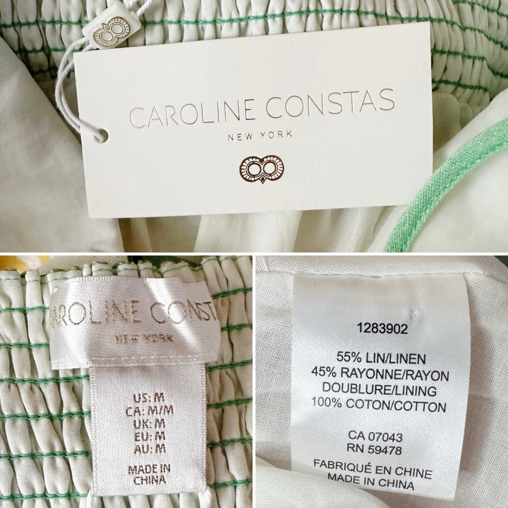 Caroline Constas Fruit Print Linen Blend Midi Sundress Size Medium NWT - Picture 6 of 16